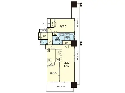 MJR熊本ゲートタワー 409号(2SLDK/4階)の間取り写真