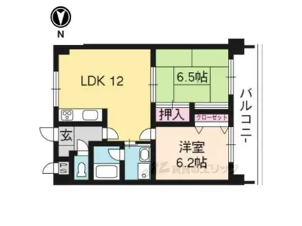 グランディ72(2LDK/6階)の間取り写真