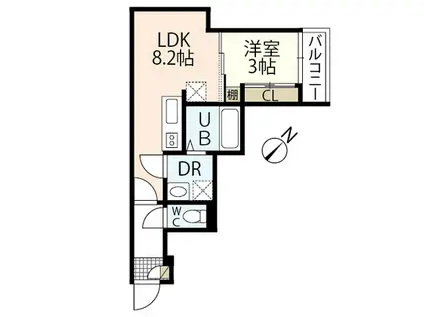 REGALEST MARE廿日市(1LDK/2階)の間取り写真