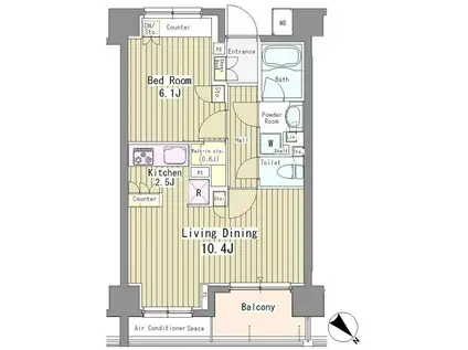 LIBERTE TUKISHIMA(1LDK/5階)の間取り写真
