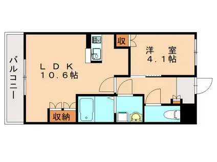 ルミナス・ヨシダA(1LDK/1階)の間取り写真