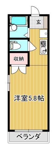 メゾンサンシャイン(1K/2階)の間取り写真