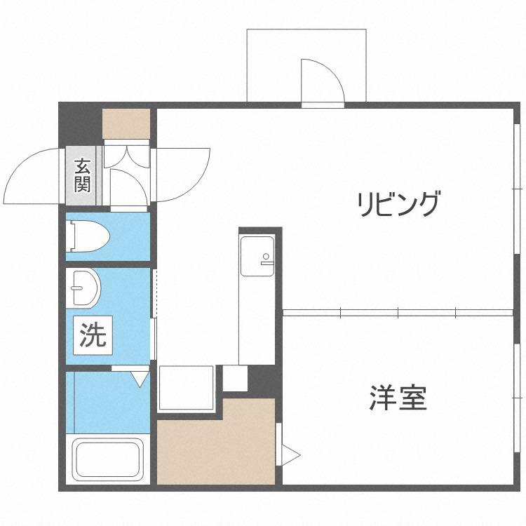 モルティーニ南円山(1LDK/2階)の間取り写真