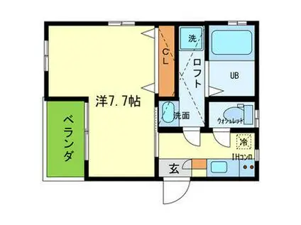 メゾン・ド・ボヌール(1K/2階)の間取り写真