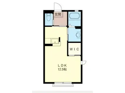 WILL(ワンルーム/1階)の間取り写真