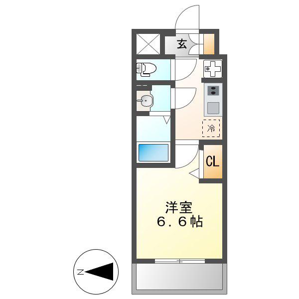 プレサンス名古屋駅ゲート(1K/13階)の間取り写真