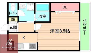 和 ハイツII(1K/4階)の間取り写真