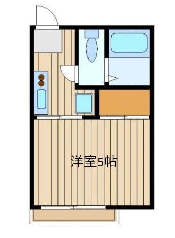 スカイハイツ(1K/1階)の間取り写真