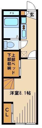 レオパレスSIRHOUSE(1K/2階)の間取り写真
