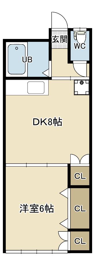 コーポカトレア(1DK/2階)の間取り写真