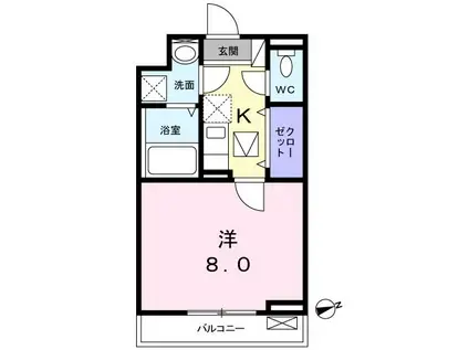 グランツ(1K/2階)の間取り写真