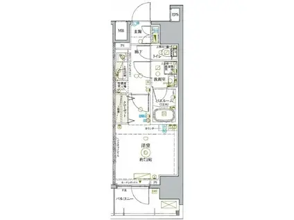 KDXレジデンス池袋ウエスト(1K/12階)の間取り写真