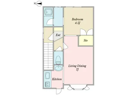 メモワールメゾン(1LDK/2階)の間取り写真