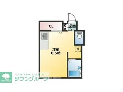 パラッツオ・グランディオーソ(ワンルーム/4階)の間取り写真