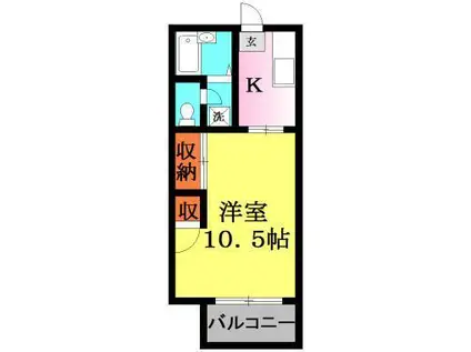 ハイツニエ(1K/1階)の間取り写真