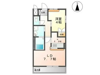 グローブ コート(1LDK/1階)の間取り写真