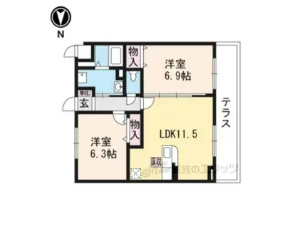 エスポワールⅣ(2LDK/1階)の間取り写真