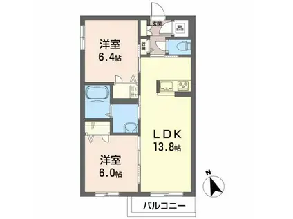MAISON・MAST嶋A(2LDK/3階)の間取り写真
