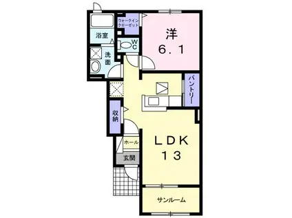 ラフレシール(1LDK/1階)の間取り写真