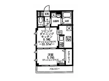 アネックス小杉(1LDK/1階)の間取り写真