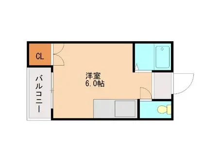 シェスタイン筑紫野(ワンルーム/1階)の間取り写真