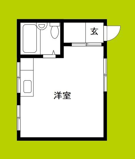 ハイツ夕陽丘(ワンルーム/1階)の間取り写真
