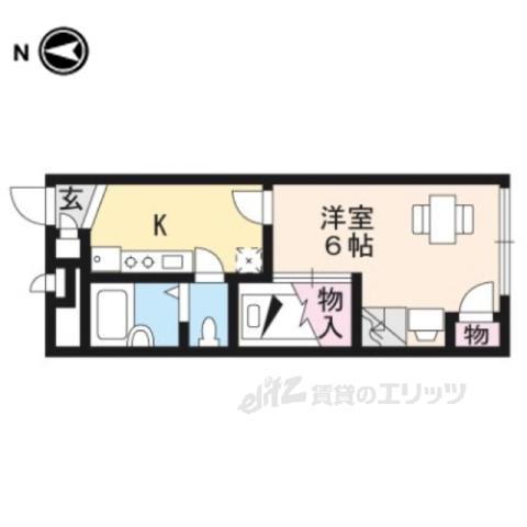 レオパレス常盤(1K/1階)の間取り写真