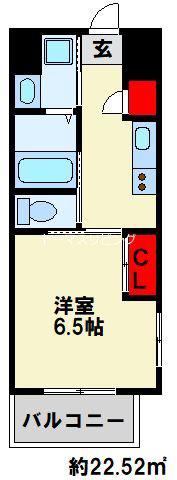 アミュゼ城野(1K/3階)の間取り写真