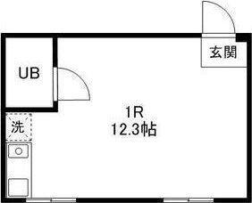 COLLINS(ワンルーム/3階)の間取り写真