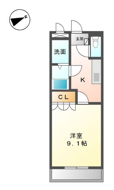 リモージュ(1K/1階)の間取り写真