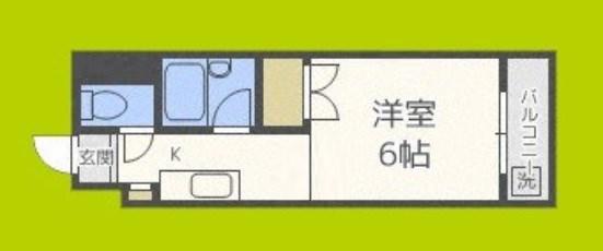 DO九条I(1K/2階)の間取り写真