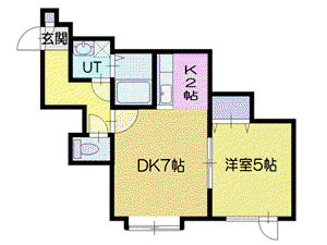メゾンドアンII(1LDK/3階)の間取り写真