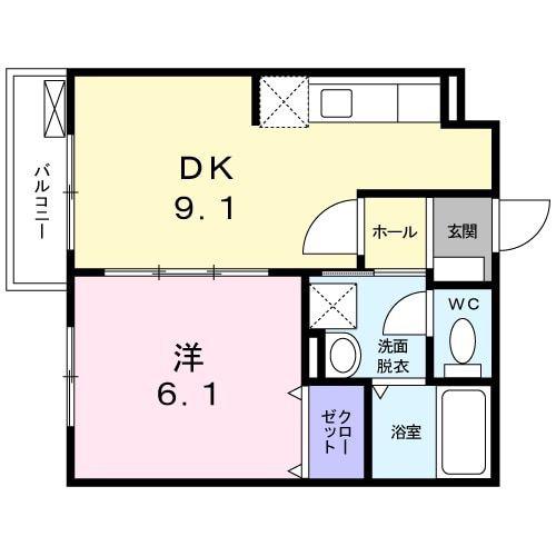 ルマージュ・K(1LDK/1階)の間取り写真