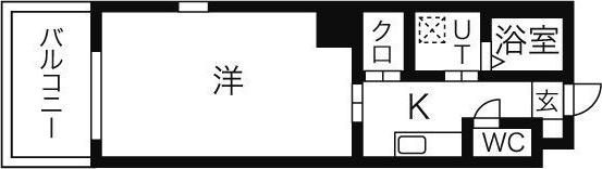 HIBINO RISE(1K/2階)の間取り写真