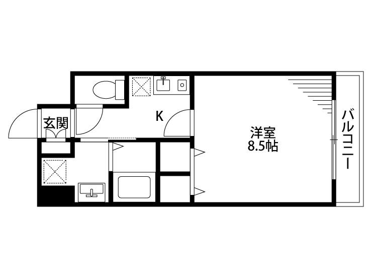 ファースト米山(1K/2階)の間取り写真