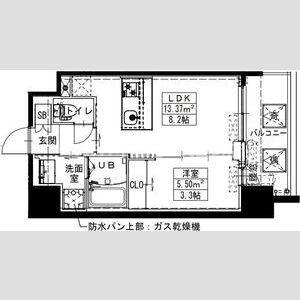 S-RESIDENCE難波西ALTER(1LDK/3階)の間取り写真