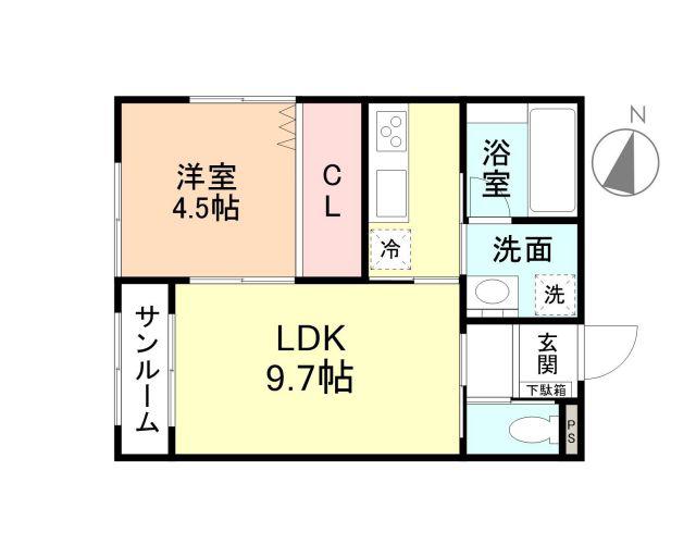 ELEGANCE(1LDK/2階)の間取り写真
