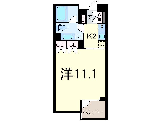 LE SILLAGE神宮前(1K/2階)の間取り写真