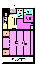 リブリ南与野(1K/1階)の間取り写真