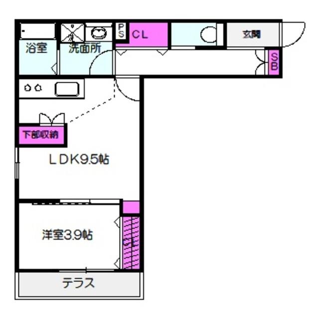 アルタイル今福(1LDK/2階)の間取り写真