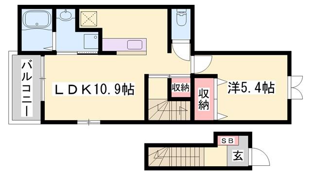 アマルフィ37(1LDK/2階)の間取り写真