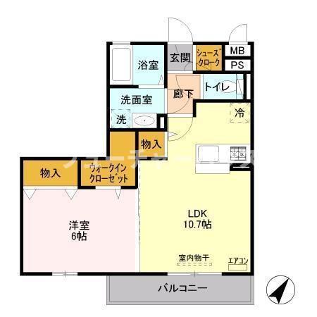 パークドプランタンA(1LDK/2階)の間取り写真