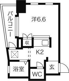 グランステージ千種(1K/7階)の間取り写真