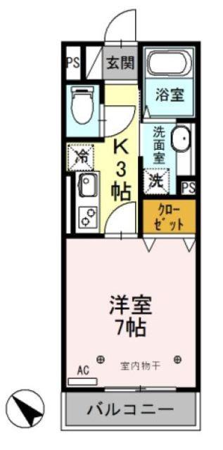 LIBERA SACRALE(1K/2階)の間取り写真