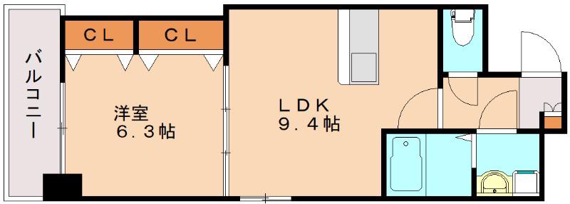 プレジールTJ(1LDK/5階)の間取り写真