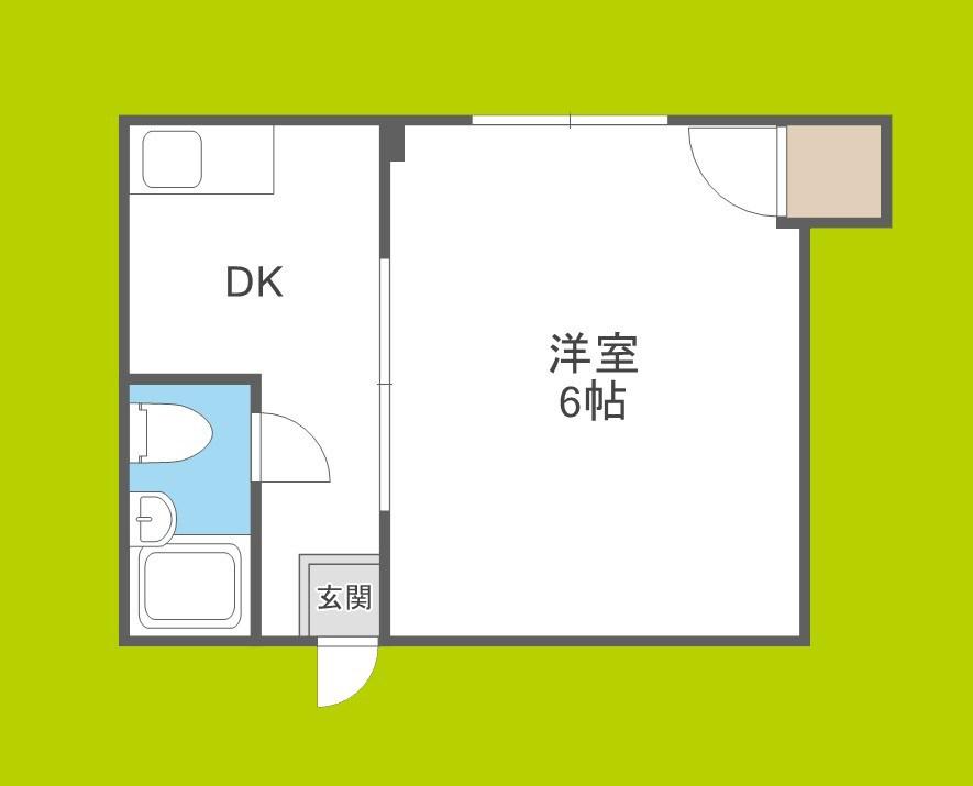 クリスタル高倉(1DK/3階)の間取り写真