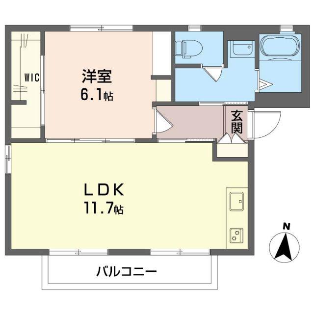 サン・トュアン(1LDK/2階)の間取り写真
