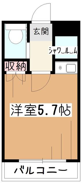 M・アルヴェリーノ(1K/1階)の間取り写真