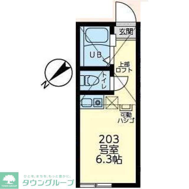 ユナイト梶山マンゴーサンデー(ワンルーム/2階)の間取り写真
