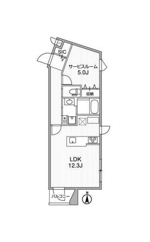 GRANDUO柿の木坂2(1LDK/3階)の間取り写真